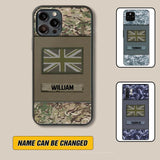 Personalized UK Veterans/Soldier Camo Flag Phone Case Printed 22OCT-HY15