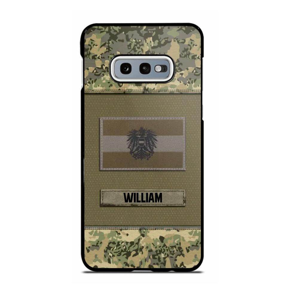 Personalized Austrian Veterans/Soldier Camo Flag Phone Case Printed 22OCT-HY15