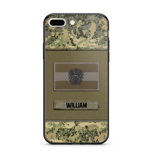 Personalized Austrian Veterans/Soldier Camo Flag Phone Case Printed 22OCT-HY15