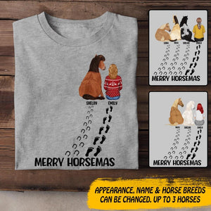 Personalized Merry Horsemas Horse Lovers Tshirt Printed OCT-DT19