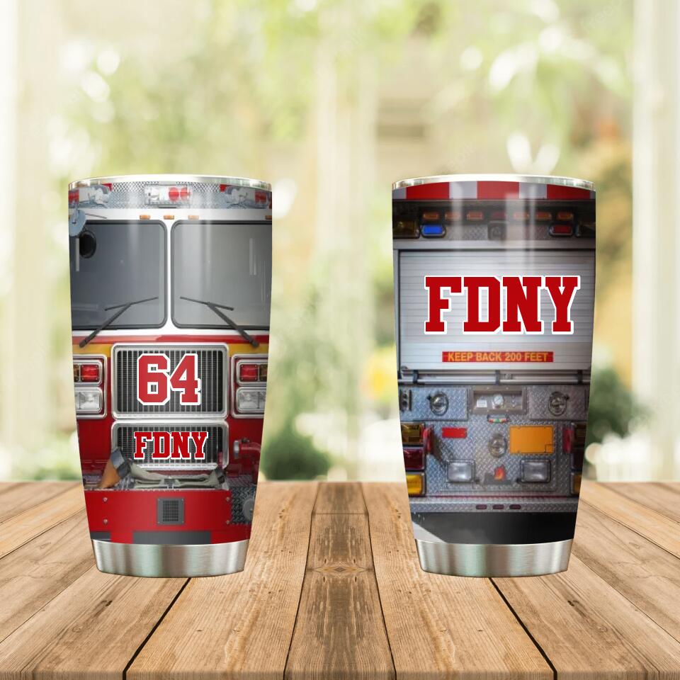 Personalized Fire Truck Firefighters Gifts Tumbler Printed QTDT1910