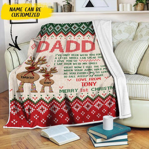 Personalized Dad & Son Christmas Quilt Blanket Printed QTDT2010