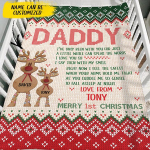 Personalized Dad & Son Christmas Quilt Blanket Printed QTDT2010