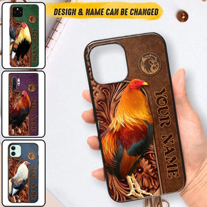 Personalized Rooster Lovers Leather Background Phonecase 3D Printed OCT22-DT21