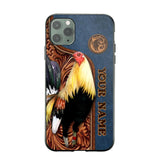 Personalized Rooster Lovers Leather Background Phonecase 3D Printed OCT22-DT21