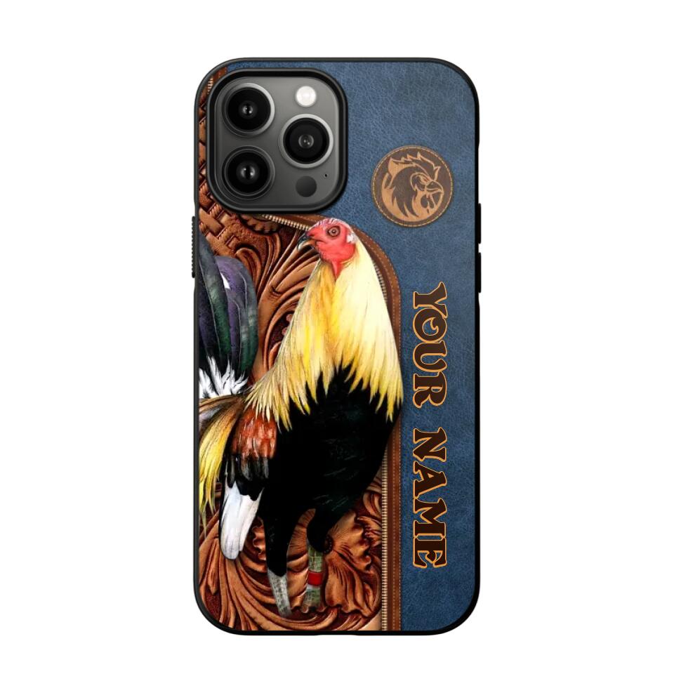 Personalized Rooster Lovers Leather Background Phonecase 3D Printed OCT22-DT21