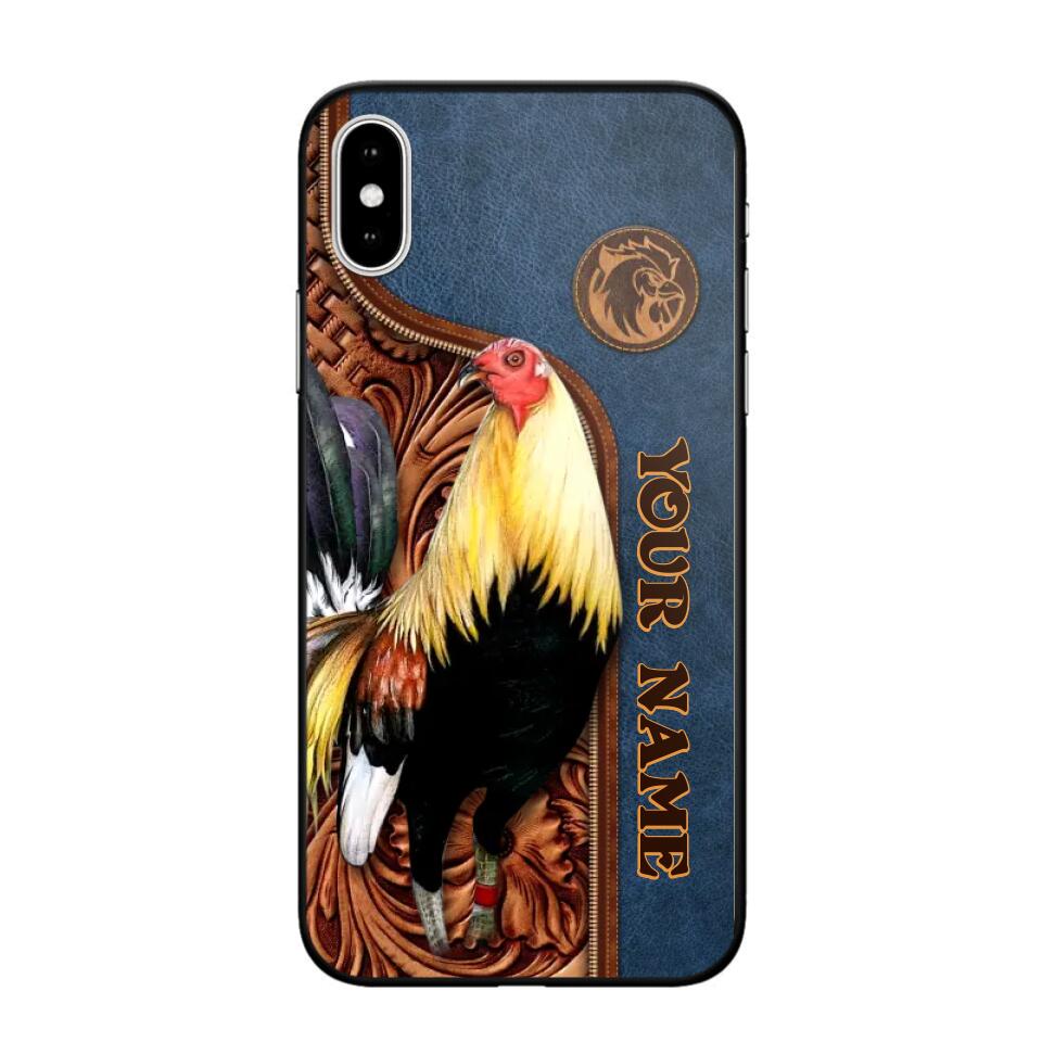 Personalized Rooster Lovers Leather Background Phonecase 3D Printed OCT22-DT21