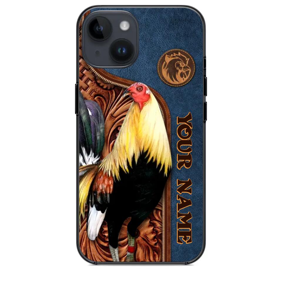 Personalized Rooster Lovers Leather Background Phonecase 3D Printed OCT22-DT21