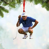 Personalized Your Image Golf Playing Christmas Acrylic/Plastic Ornament Printed 22OCT-HY24