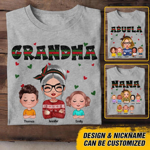 Personalized Grandma With Kid Heart Grandma Gifts Tshirt Printed 22OCT-DT24