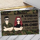 Personalized A Swiss Veterans And His Commander In Chief Live Here Doormat 22OCT-HY25