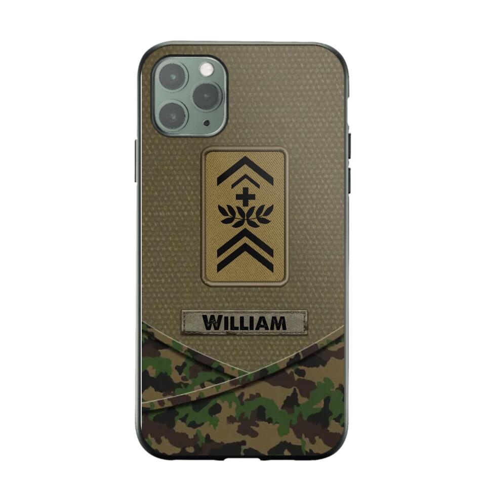 Personalized Swiss Veterans/Soldier Camo Flag Phone Case Printed 22OCT-HY25