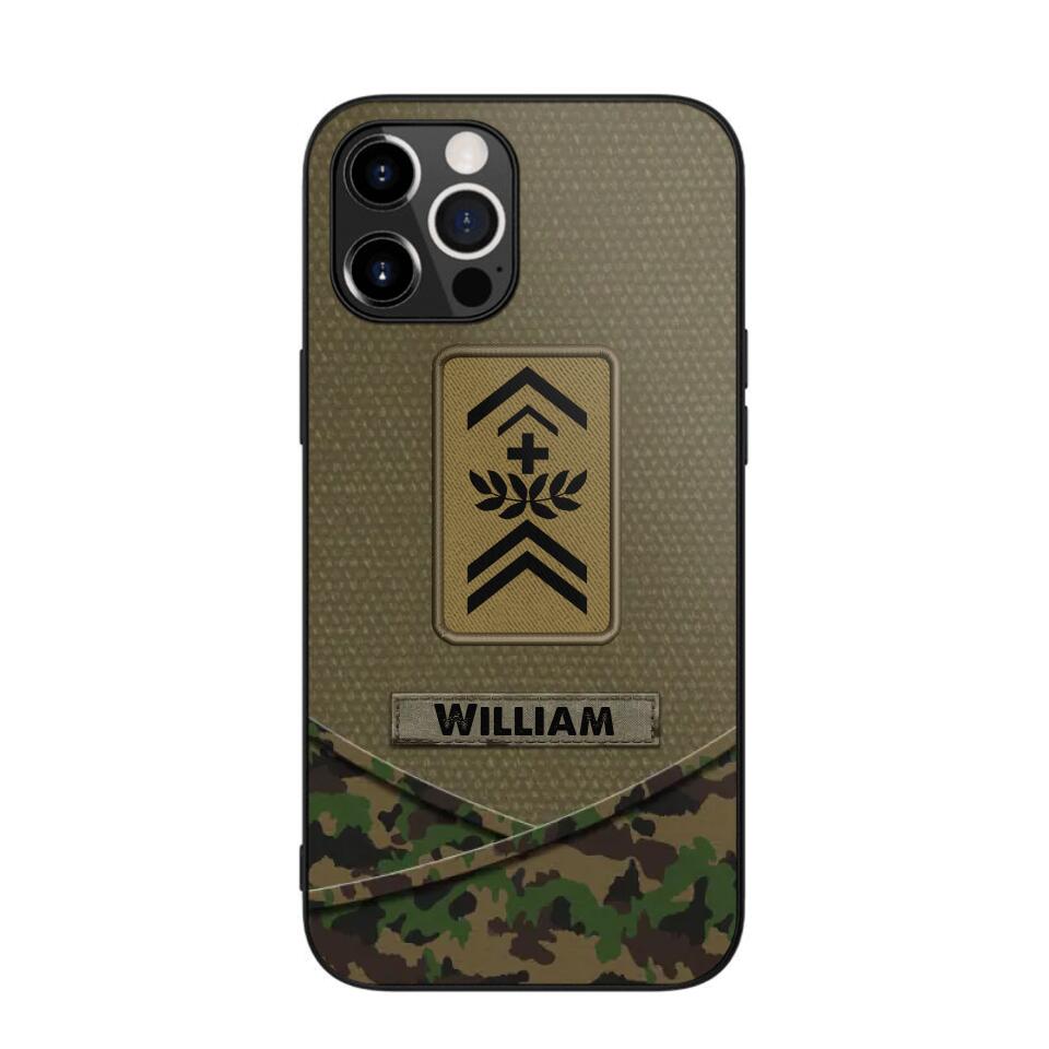 Personalized Swiss Veterans/Soldier Camo Flag Phone Case Printed 22OCT-HY25