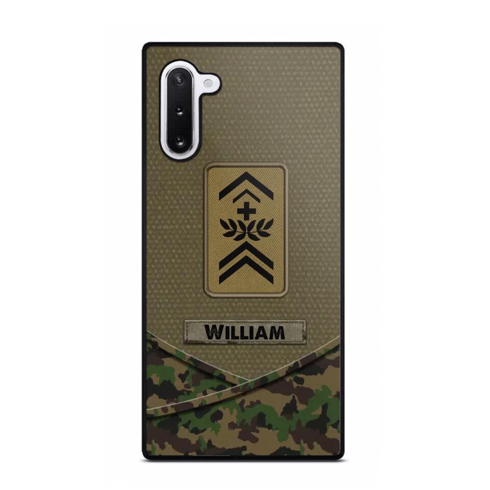 Personalized Swiss Veterans/Soldier Camo Flag Phone Case Printed 22OCT-HY25