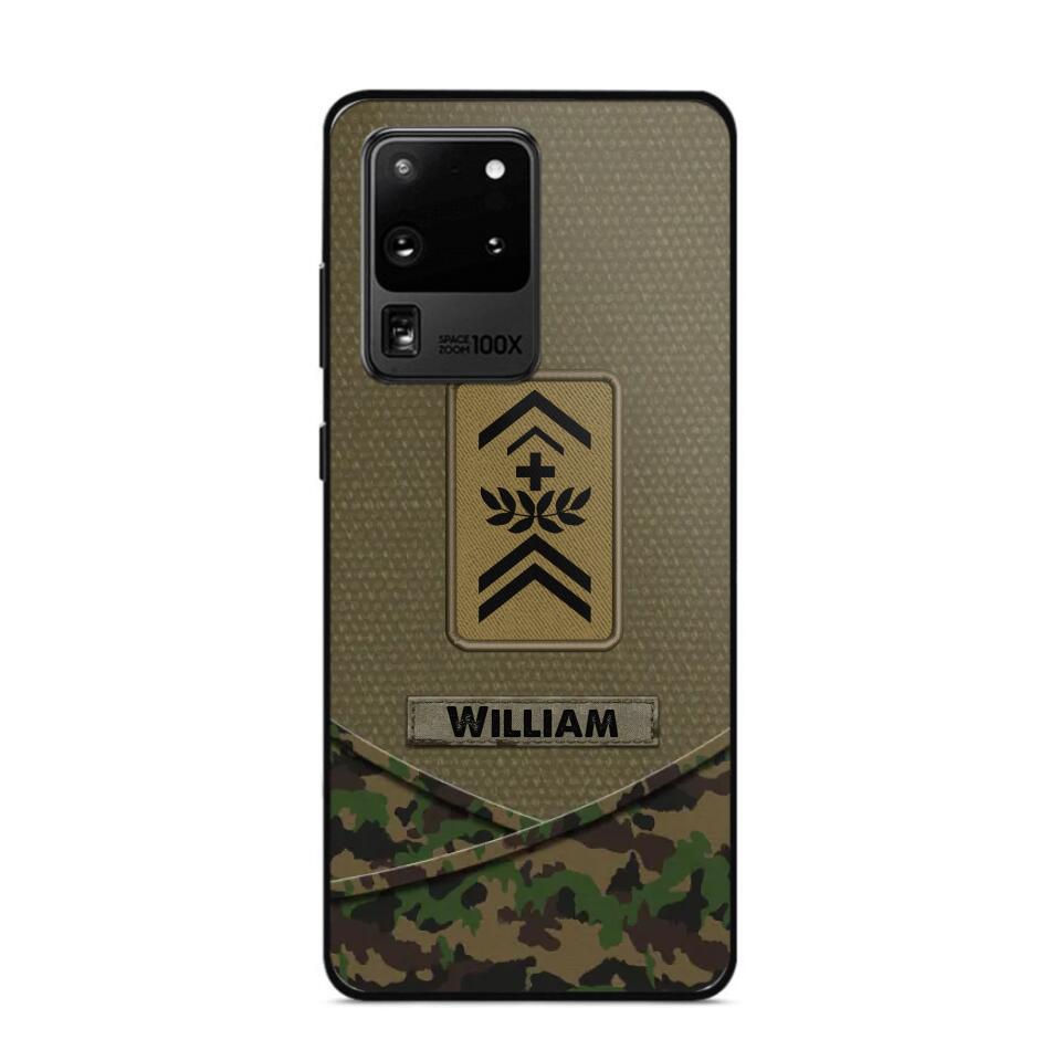 Personalized Swiss Veterans/Soldier Camo Flag Phone Case Printed 22OCT-HY25