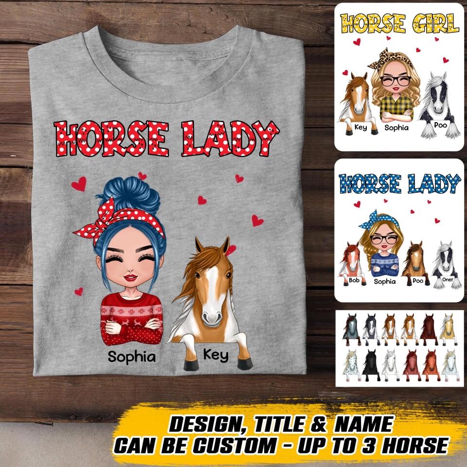 Personalized Girl Love Horse Tshirt Printed 22OCT-HQ25