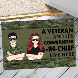 Personalized A Canadian Veterans And His Commander In Chief Live Here Doormat 22OCT-HY25