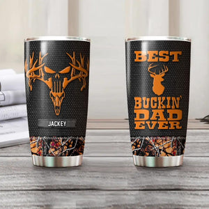 Personalized Best Buckin' Dad Ever Deer HuntingTumbler Printed QTHQ2510