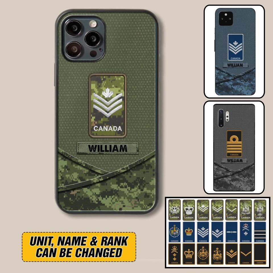 Personalized Canadian Veterans/Soldier Camo Flag Phone Case Printed 22OCT-HY25