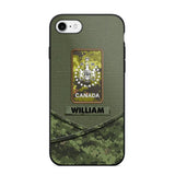 Personalized Canadian Veterans/Soldier Camo Flag Phone Case Printed 22OCT-HY25