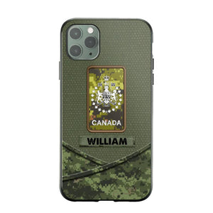 Personalized Canadian Veterans/Soldier Camo Flag Phone Case Printed 22OCT-HY25