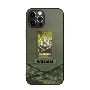 Personalized Canadian Veterans/Soldier Camo Flag Phone Case Printed 22OCT-HY25