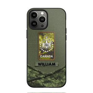 Personalized Canadian Veterans/Soldier Camo Flag Phone Case Printed 22OCT-HY25