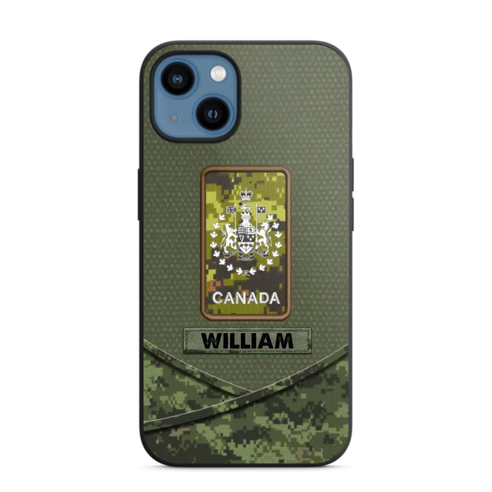 Personalized Canadian Veterans/Soldier Camo Flag Phone Case Printed 22OCT-HY25