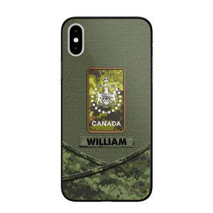 Personalized Canadian Veterans/Soldier Camo Flag Phone Case Printed 22OCT-HY25