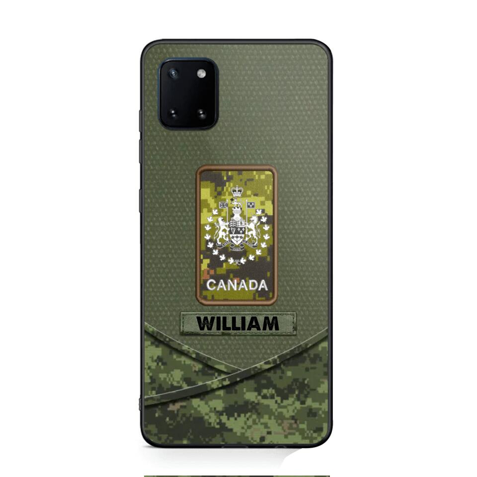 Personalized Canadian Veterans/Soldier Camo Flag Phone Case Printed 22OCT-HY25