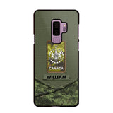 Personalized Canadian Veterans/Soldier Camo Flag Phone Case Printed 22OCT-HY25