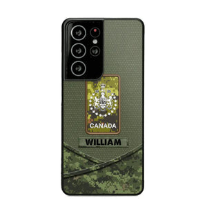 Personalized Canadian Veterans/Soldier Camo Flag Phone Case Printed 22OCT-HY25