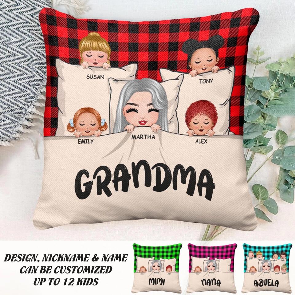 Personalized Grandma With Kid Caro Pillow Printed 22OCT-DT25