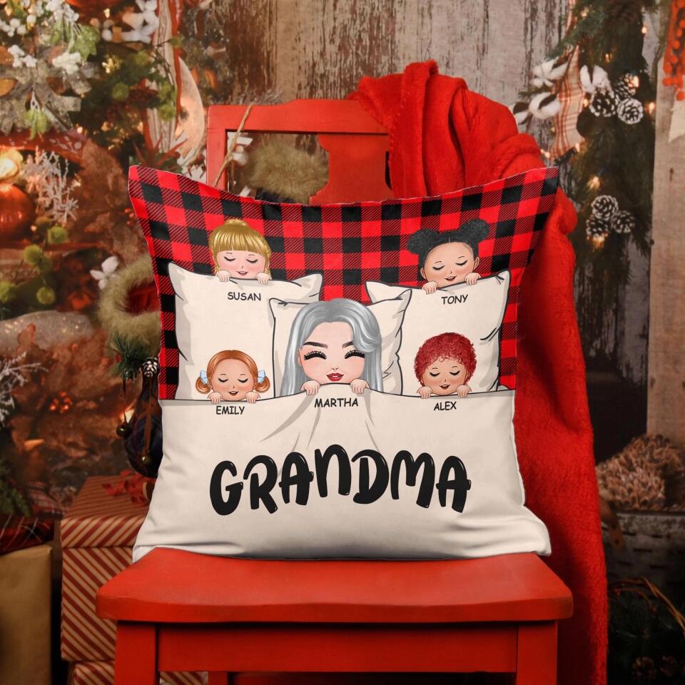 Personalized Grandma With Kid Caro Pillow Printed 22OCT-DT25