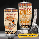 Personalized November Girls Are Sunshine Mixed With A Little Huricane Pumpkin Autumn Tumbler Printed OCT22-HY26