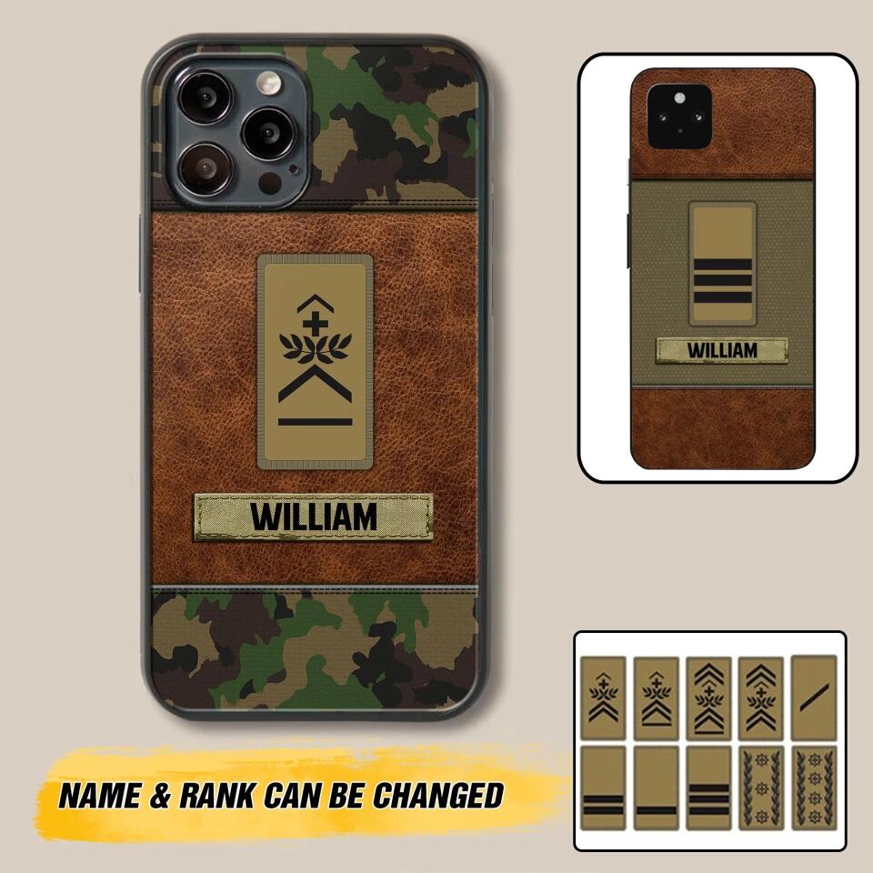 Personalized Swiss Veterans/Soldier Camo Phone Case Printed 22OCT-HY26