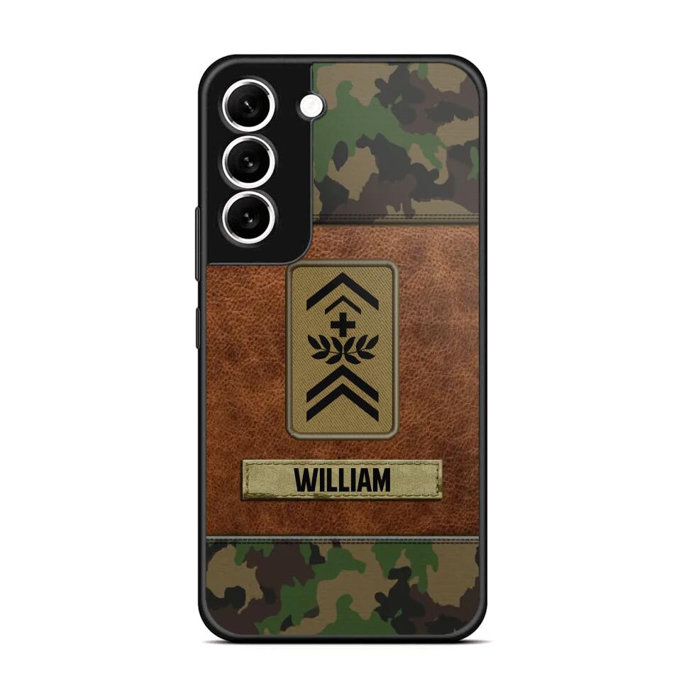 Personalized Swiss Veterans/Soldier Camo Phone Case Printed 22OCT-HY26