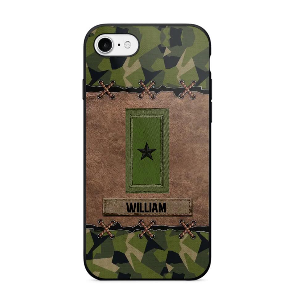 Personalized Swedish Veterans/Soldier Camo Phone Case Printed 22OCT-DT26