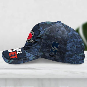 Personalized Canadian Veteran/ Solider Lest We Forget Camo Rank Peaked Cap 3D Printed QTDT2710