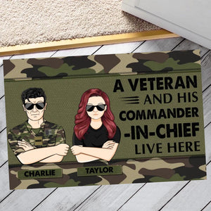 Personalized A French Veterans And His Commander In Chief Live Here Doormat 22OCT-HY28