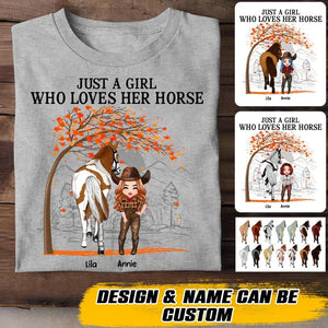 Personalized Just A Girl Who Loves Her Horse Tshirt Printed 22OCT-HQ31