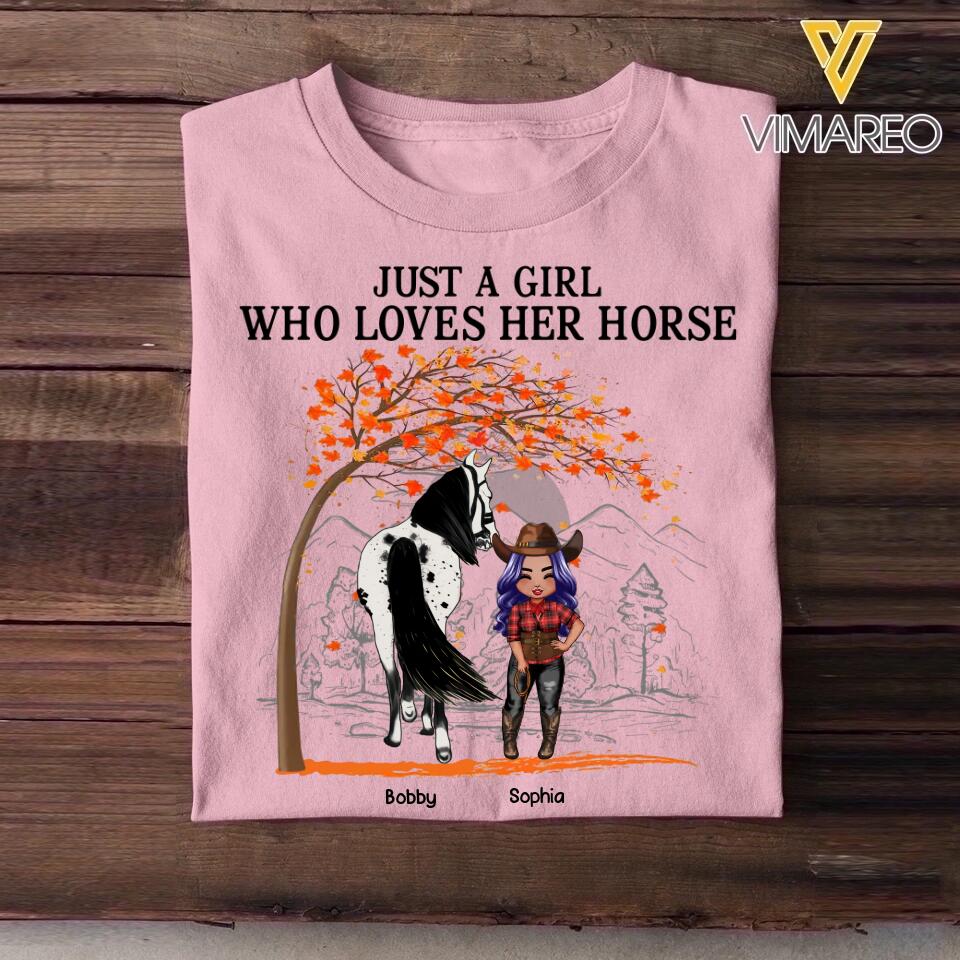 Personalized Just A Girl Who Loves Her Horse Tshirt Printed 22OCT-HQ31