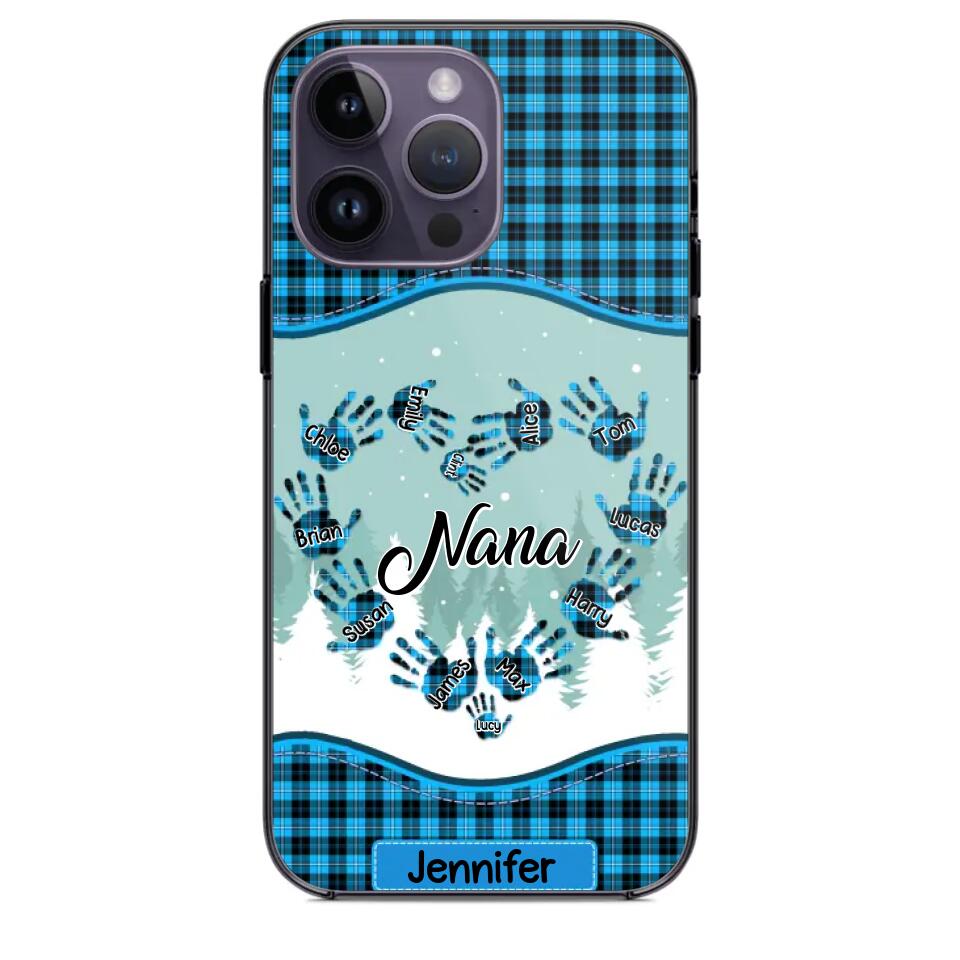 Personalized Grandma Nana Auntie Kid Name Heart Caro 3D Printed Phonecase 22NOV-HY02