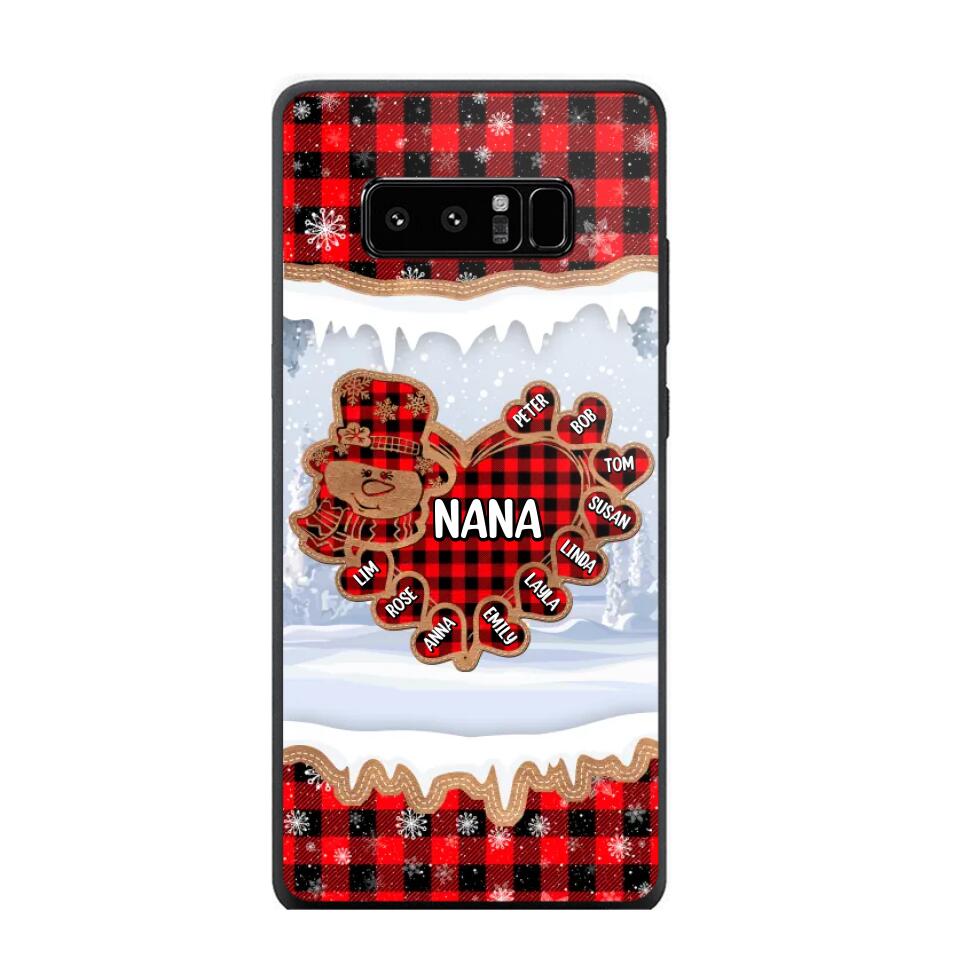 Personalized Grandma Nana Auntie Snowman Kid Name Caro Christmas 3D Printed Phonecase 22NOV-HQ02