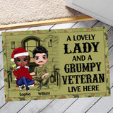 Personalized A Lady And A Grumpy Australian Veteran Live Here Doormat 22NOV-DT03