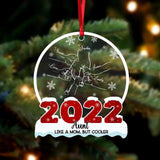 Personalized Aunt Like A Mom But Cooler Kid Name Hand Snow Christmas Acrylic/Plastic Ornament Printed QTDT0311