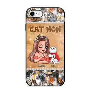 Personalized Cat Mom Camo Cat All Over Print With Diamond Line Phonecase