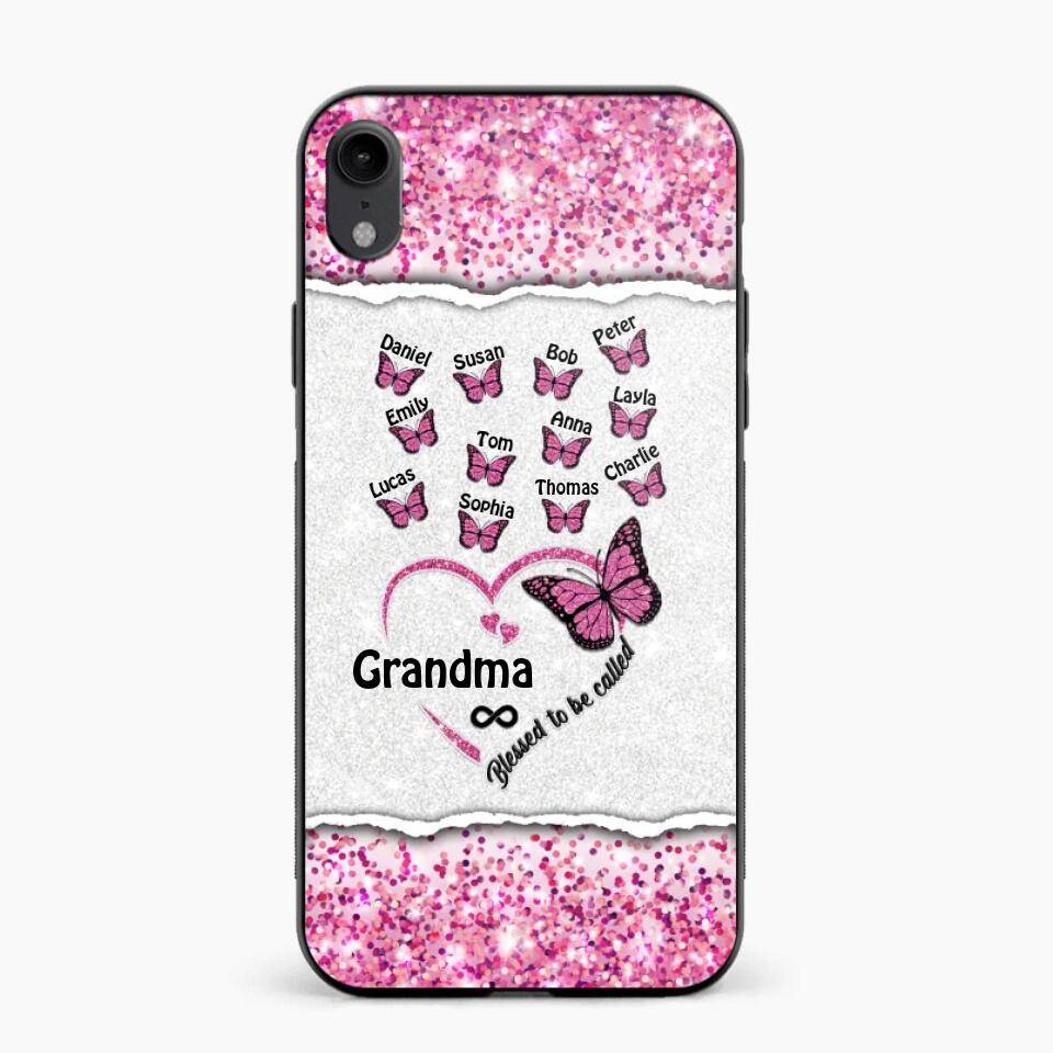 Personalized Blessed To Be Called Grandma Nana Mommy Butterfly Kid Name 3D Printed Phonecase 22NOV-HQ04