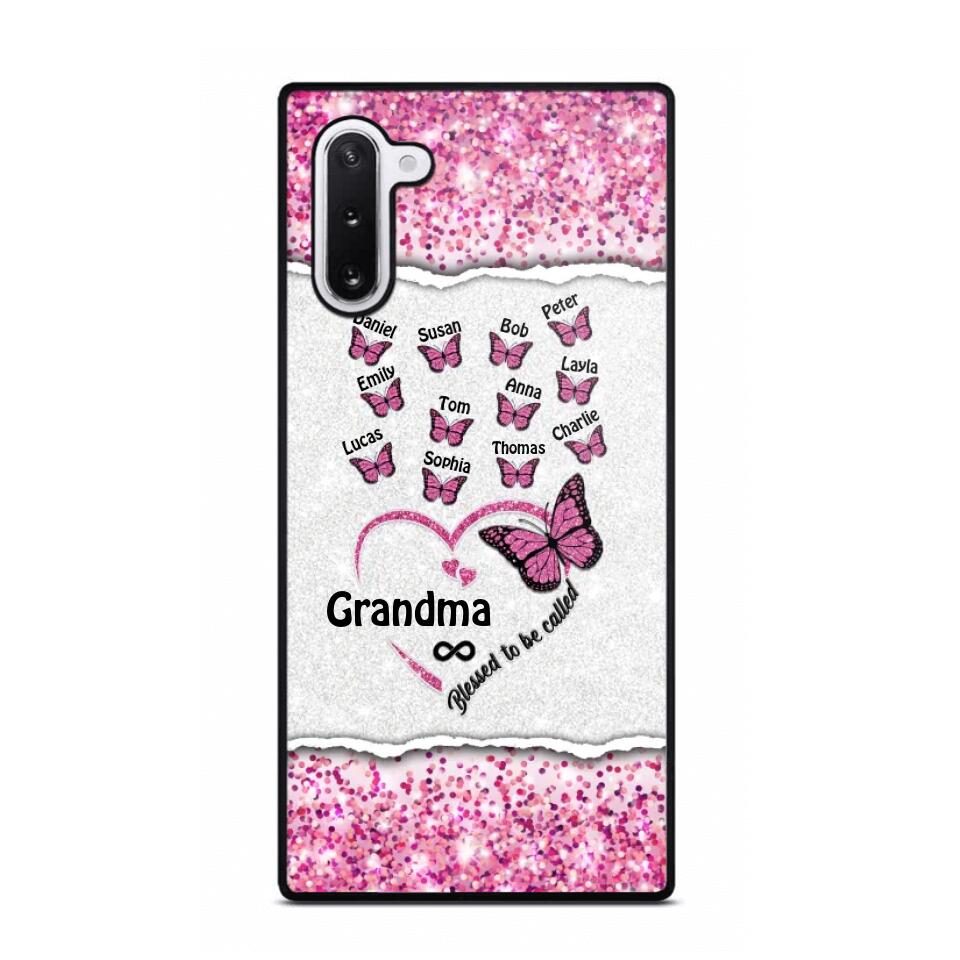 Personalized Blessed To Be Called Grandma Nana Mommy Butterfly Kid Name 3D Printed Phonecase 22NOV-HQ04