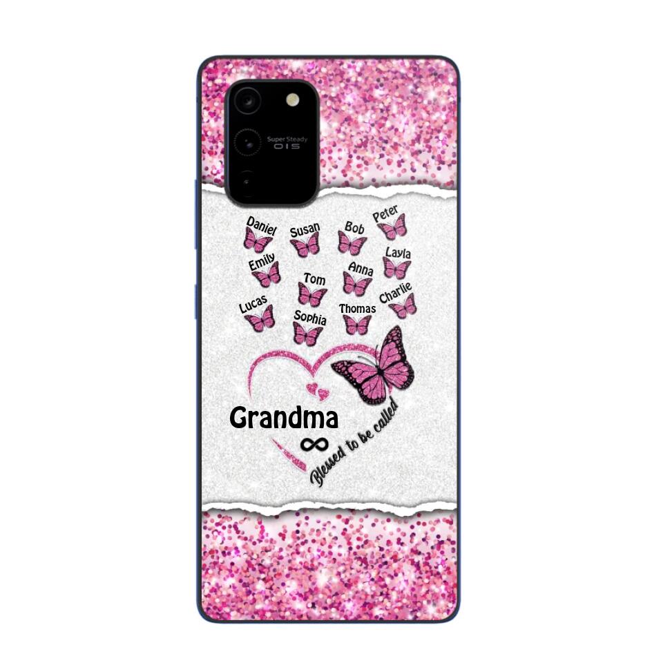 Personalized Blessed To Be Called Grandma Nana Mommy Butterfly Kid Name 3D Printed Phonecase 22NOV-HQ04